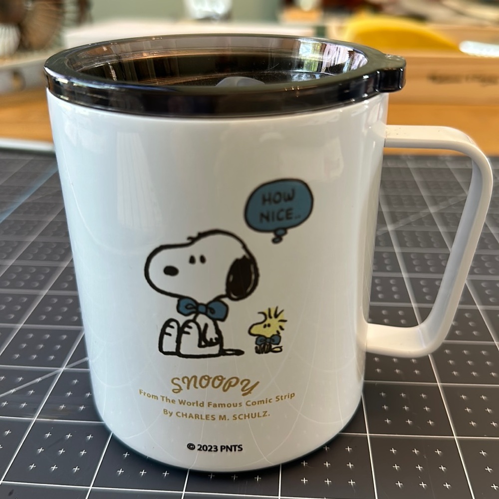 Peanuts enameled stainless steel travel mug